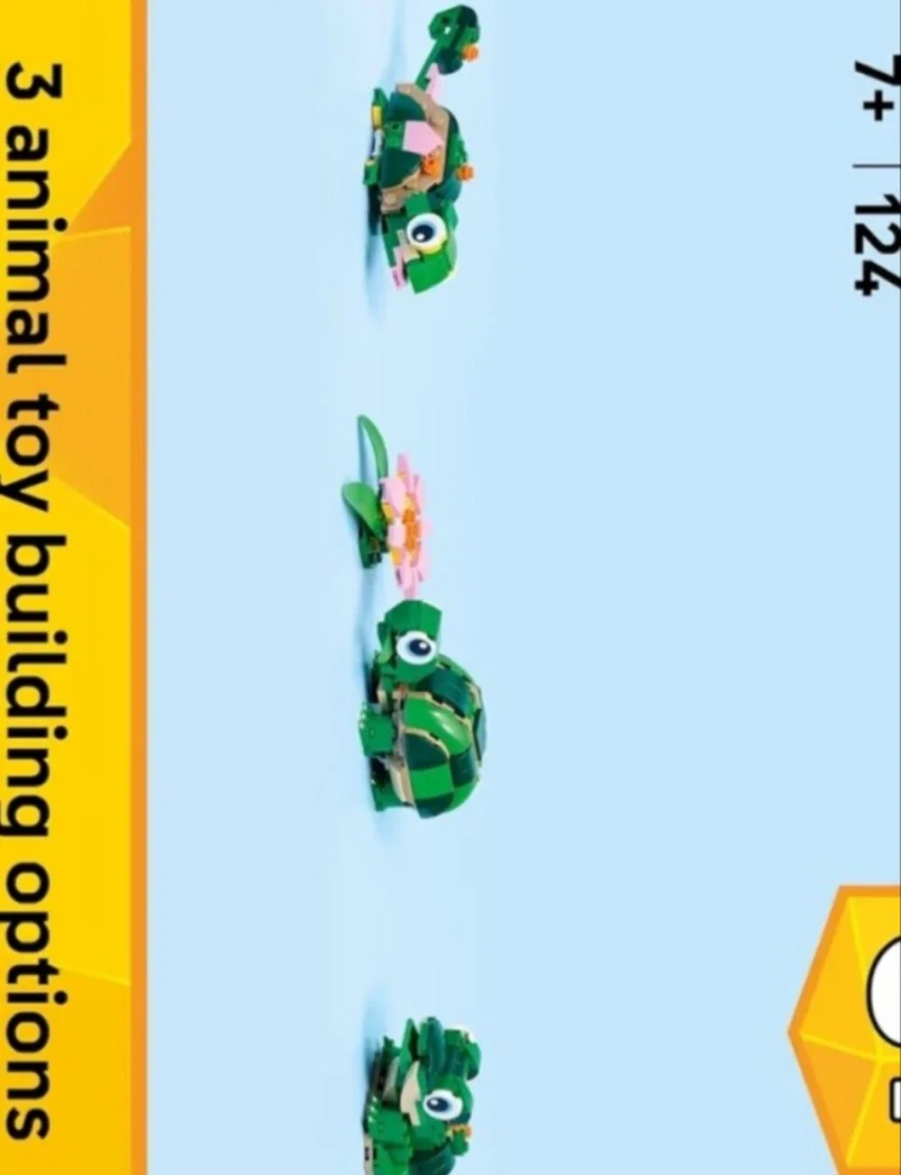 LEGO 3 In 1 Can Make Turtle, Chameleon Or Frog. Ages 7+ 124 Pcs NWT